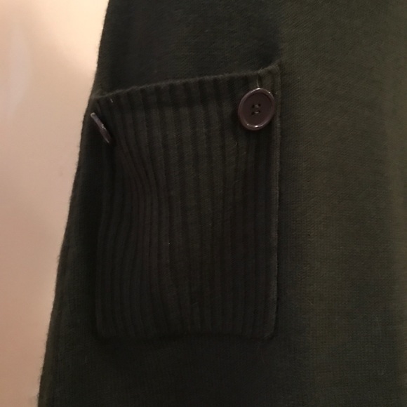 Olive Green Cowl Neck 3 quarter Sleeves Knit Dress - Picture 3 of 8